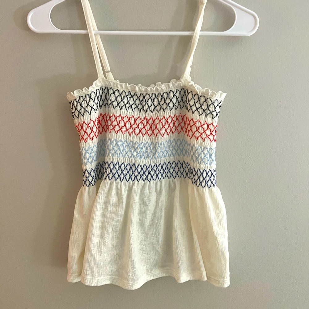 No Boundaries red, white, and blue tank top
